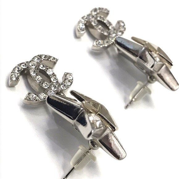 CHANEL Women's Earrings with Coco Mark Rhinestone - Picture 4 of 6